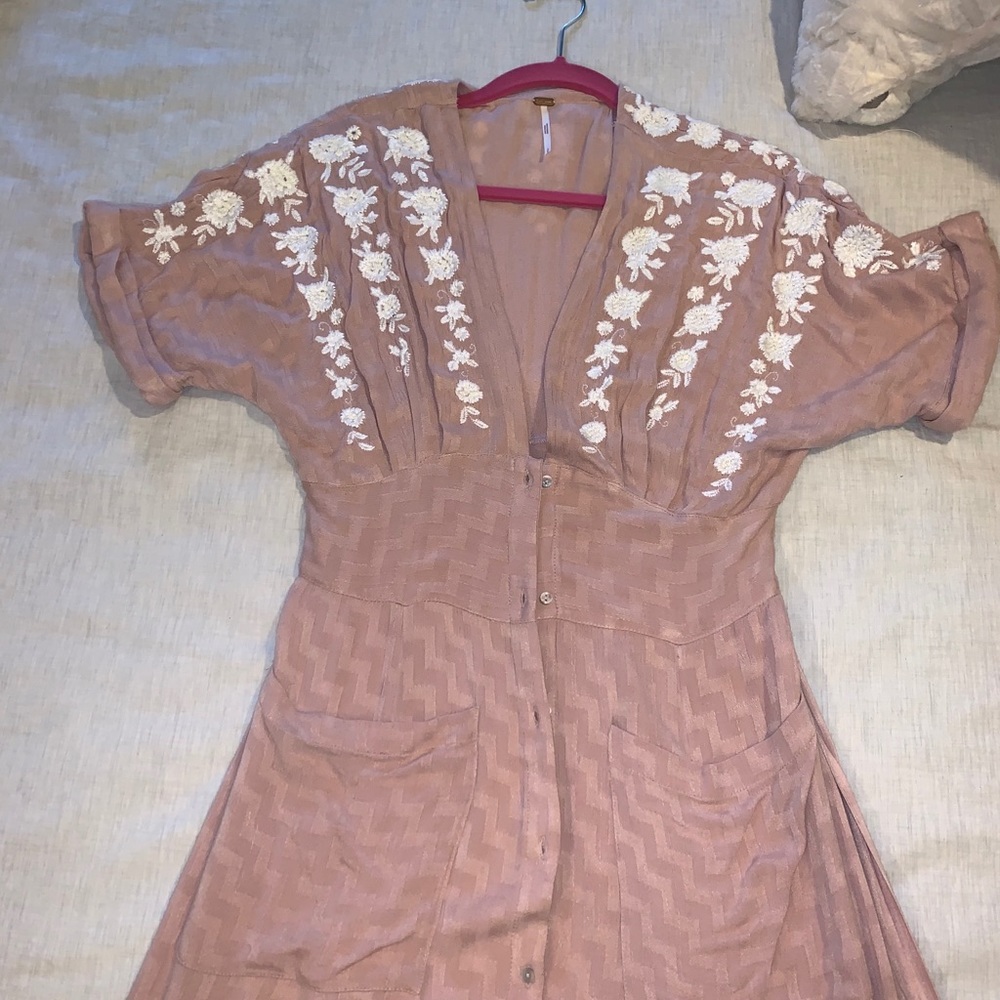 Free People Blush button front dress size S